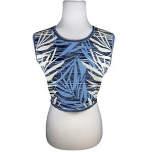 BCBGMAXAZRIA Sleeveless leaf-pattern Knit Crop Top Small